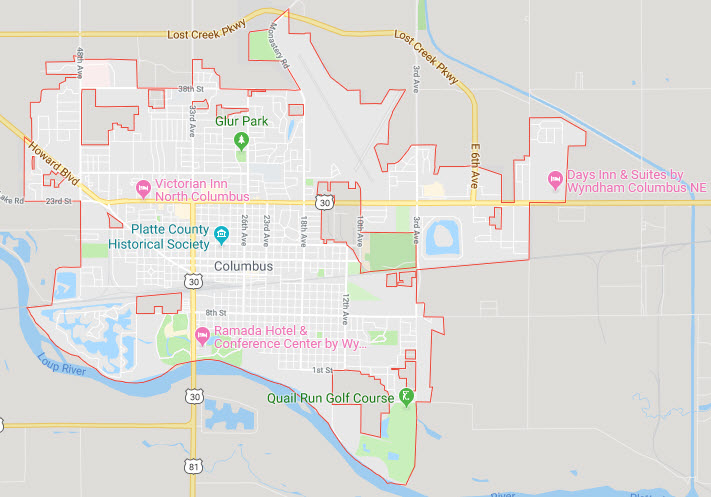 columbus-ne-map columbus