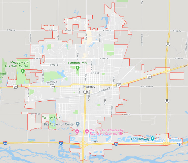 kearney-ne-map kearney
